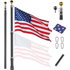 25 ft Al Flag Pole w/ US Flag and Ball