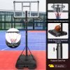 Portable Basketball Hoop Backboard System Stand Height Adjustable 6.6ft - 10ft with 44 Inch Backboard and Wheels for Adults Teens Outdoor Indoor Baske