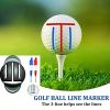 8pcs Precision Golf Ball Marker; 4 Golf Ball Marking Stencils And 4 Colors Pens; Golf Ball Line Marker Tool