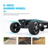 All terrain dual 1000*2 hub motor electric skateboard with 32mph max speed; 25miles range; 9600mah battery.