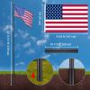 25 ft Al Flag Pole w/ US Flag and Ball