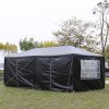 10'x20' Outdoor Party Tent with 6 Removable Sidewalls, Waterproof Canopy Patio Wedding Gazebo, Black