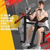 Bicep Tricep Curl Machine with Adjustable Seat, Bicep Curls and Tricep Extension Machine Home Gym