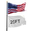 25 ft Al Flag Pole w/ US Flag and Ball