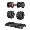 Adjustable Dumbbell Set, 10 in 1 Free Dumbbell for Men and Women, Black Dumbbell for Home Gym, Full Body Workout Fitness, Fast Adjust by Turning Handl