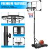 Portable Basketball Goal System with Stable Base and Wheels, use for Indoor Outdoor teenagers youth height adjustable 5.6 to 7ft Basketball Hoop 28 In