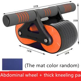 Double Wheel Abdominal Exerciser Women Men Automatic Rebound Ab Wheel Roller Waist Trainer Gym Sports Home Exercise Devices (Color: orange)