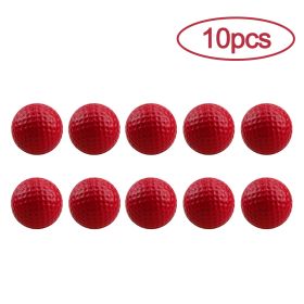 10Pcs Golf Balls PU Foam Elastic Indoor Outdoor Golf Practice Driving Range Children Putting Golf Supplies (Color: Red, Ships From: CN)