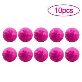 10Pcs Golf Balls PU Foam Elastic Indoor Outdoor Golf Practice Driving Range Children Putting Golf Supplies (Color: Pink, Ships From: CN)