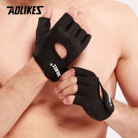 Aolikes 1pair Unisex Fitness Workout Gloves For Weightlifting Cycling Exercise Training Pull Ups Fitness Climbing And Rowing (Color: Blue, size: L)