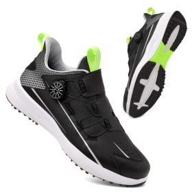 Spikeless Golf Shoes Men Women Professional Golf Sneakers Outdoor Comfortable Walking Shoes Anti Slip Athletic Sneakers (Color: Hei, size: 47)