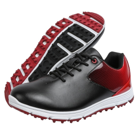 Waterproof Golf Shoes Men Luxury Golf Sneakers Outdoor Anti Slip Walking Shoes for Men Comfortable Athletic Sneakers Male (Color: Hei, size: 8)