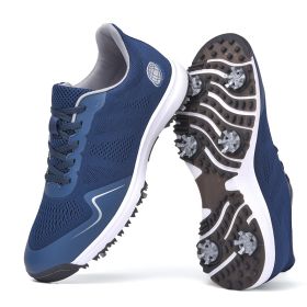 Breathable Golf Shoes Men Women Big Size 46 47 Golf Sneakers Men Outdoor Anti Slip Walking Shoes Luxury Athletic Sneakers (Color: Lan, size: 41)