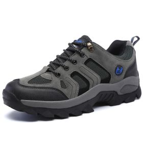 Waterproof Mens Hiking Sneakers Mountain Climbing Shoes Men Outdoor Trekking Sport Shoes Men Non-Slip Hunting Trekking Boots (Color: Gray, size: 47)