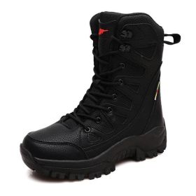 Comfort Beige Outdoor Hiking Boots Couple Men Trekking Shoes Women Big Size Military Tactical Boots For Men hiking sheos snow bo (Color: Black -S208, size: 44)