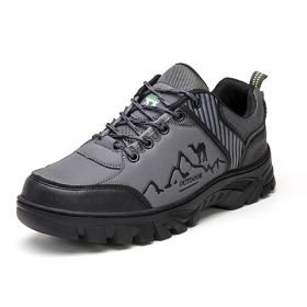 Outdoor Trekking Shoes Men Hiking Shoes Waterproof Non Slip Climbing Camping Trekking Men Sneakers (Color: Gray, size: 45)