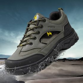 Outdoor Trekking Shoes Men Hiking Shoes Waterproof Non Slip Climbing Camping Trekking Men Sneakers (Color: Clear, size: 41)