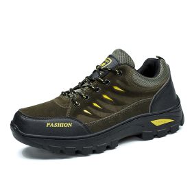 Outdoor Trekking Shoes Men Hiking Shoes Waterproof Non Slip Climbing Camping Trekking Men Sneakers (Color: Black, size: 45)