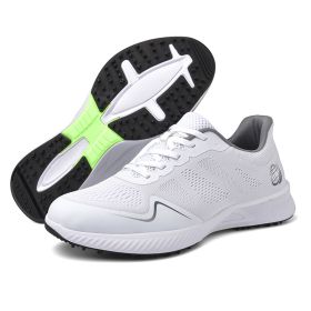 New Golf Shoes for Men Women Breathable Golfers Wears Outdoor Breathable Golf Sneakers Size 36-46 Walking Footwears Male (Color: Bai, size: 40)