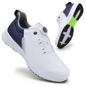 New Professional Golf Shoes Men Luxury Golf Sneakers Outdoor Anti Slip Walking Shoes for Golfers Athletic Sneakers Male (Color: Lan, size: 38)