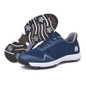 New Breathable Golf Shoes Men Light Weight Golf Sneakers for Men Big Size 46 47 Walking Shoes for Golfers Sport Sneakers (Color: Lan, size: 47)