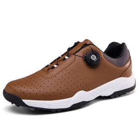 New Waterproof Golf Shoes Men Luxury Golf Sneakers Outdooor Anti Slip Walking Shoes for Gofers Anti Slip Athletic Sneakers (Color: Zong, size: 41)