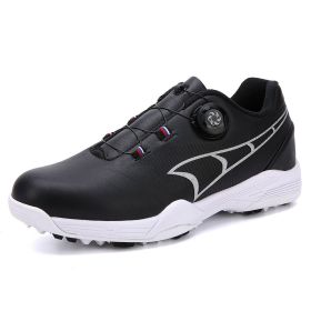 Professional Golf Shoes Men Spikeless Golf Sneakers for Men Outdoor Anti Slip Walking Shoes Waterproof Athletic Sneakers (Color: Hei, size: 42)