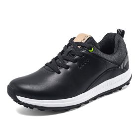 Professional Golf Shoes Spikeless Men Golf Sneakers Outdoor Comfortable Walking Sneakers Outdoor Anti Slip Golfers Shoes Male (Color: Hei, size: 45)