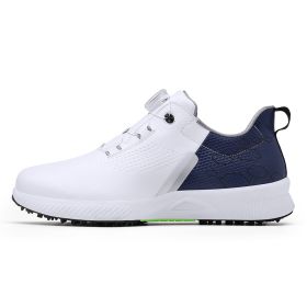 Waterproof Golf Shoes Men Professional Golf Wears for Men Big Size 36-47 Walking Shoes for Men Luxury Athletic Sneakers (Color: BaiLan, size: 43)