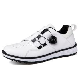 New Men Golf Shoes Outdoor Luxury Golf Sneakers for Men Women Golfers Sneakers Outdoor Comfortable Athletic Shoes Male (Color: Bai, size: 41)