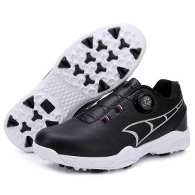 New Waterproof Golf Shoes Men Luxury Golf Sneakers for Men Light Weight Golfers Footwears Anti Slip Walking Sneakers Male (Color: Hei, size: 40)