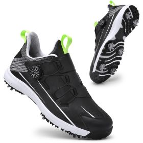 New Luxury Golf Shoes for Men Women Breathable Golf Sneakers Outdoor Comfortable Walking Shoes Anti Slip Athletic Sneakers (Color: Hei, size: 40)