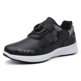 Waterproof Golf Shoes Spikeless Golf Sneakers Outdoor Comfortable Walking Shoes for Golfers Anti Slip Athletic Sneakers Male (Color: Hei, size: 43)