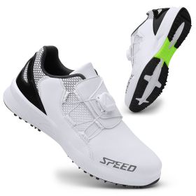 New Golf Shoes Men Professional Golf Sneakers Spikeless Outdoor Anti Slip Walking Shoes for Goflers Light Walking Sneakers (Color: Bai, size: 44)