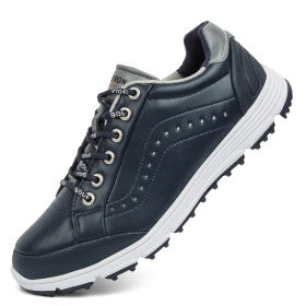 Waterproof Golf Shoes Men Luxury Golf Sneakers Outdoor Anti Slip Walking Shoes for Men Comfortable Walking Sneakers Male (Color: Lan, size: 8.5)