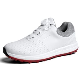 Professional Golf Shoes Men Spikeless Golf Sneakers for Men Big Size 46 47 Walking Shoes for Golfers Light Walking Sneakers (Color: Bai, size: 45)