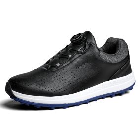 Professional Golf Shoes Men Spikeless Golf Sneakers for Men Big Size 46 47 Walking Shoes for Golfers Light Walking Sneakers (Color: Hei, size: 46)