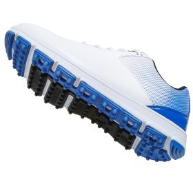 Waterproof Golf Shoes Men Professional Spikes Golf Sneakers Outdoor Comfortable Walking Shoes Anti Slip Walking Sneakers (Color: BaiLan, size: 10.5)