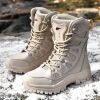 Comfort Beige Outdoor Hiking Boots Couple Men Trekking Shoes Women Big Size Military Tactical Boots For Men hiking sheos snow bo